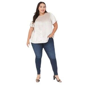 Lane Bryant Shimmer Luxe Velvet Gray Lurex Boatneck Swing Top Women’s Size 22